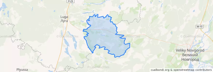 Mapa de ubicacion de Батецкое сельское поселение.