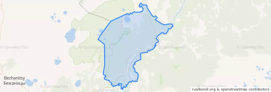 Mapa de ubicacion de Красноборское сельское поселение.