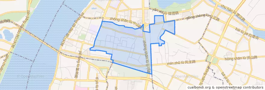 Mapa de ubicacion de 粮道街道.