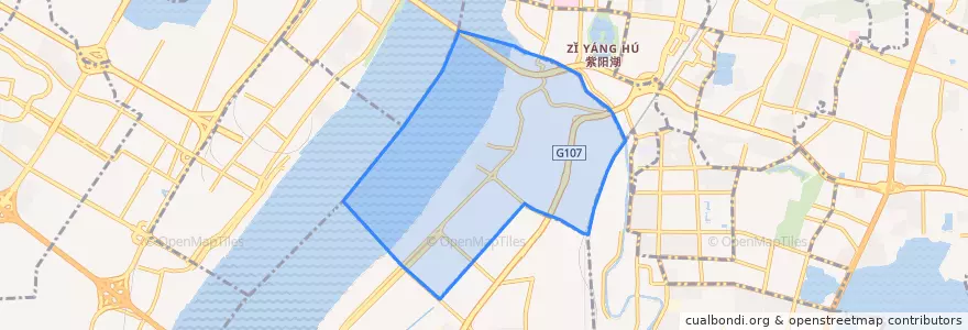 Mapa de ubicacion de 白沙洲街道.