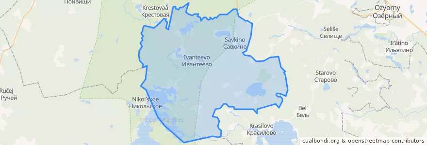 Mapa de ubicacion de Ивантеевское сельское поселение.