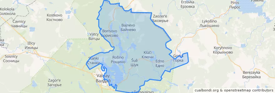 Mapa de ubicacion de Рощинское сельское поселение.