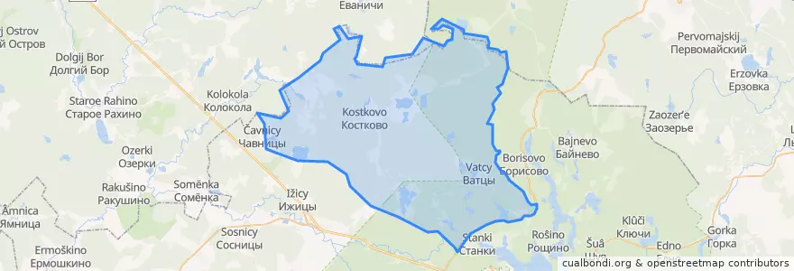 Mapa de ubicacion de Костковское сельское поселение.