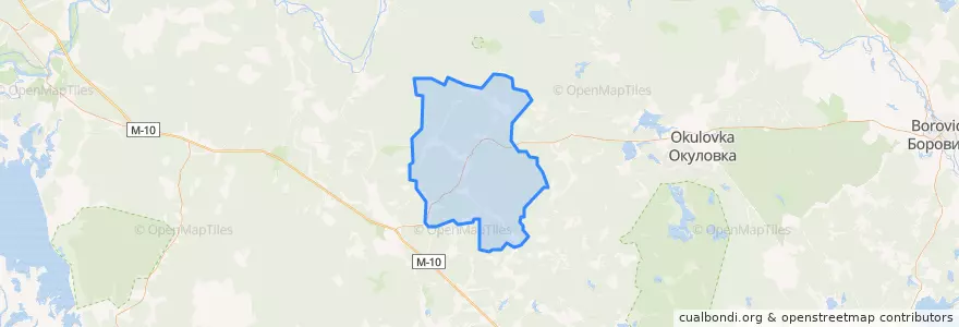 Mapa de ubicacion de Ручьёвское сельское поселение.