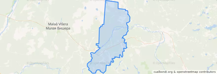 Mapa de ubicacion de Веребьинское сельское поселение.
