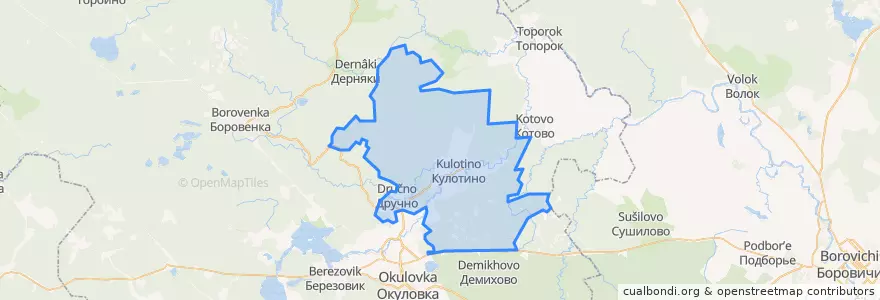 Mapa de ubicacion de Кулотинское городское поселение.