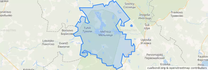 Mapa de ubicacion de Турбинное сельское поселение.