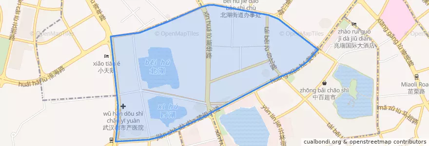 Mapa de ubicacion de 北湖街道.