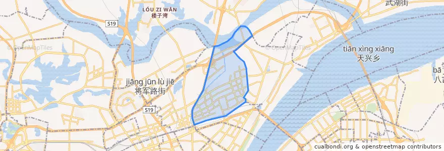 Mapa de ubicacion de 后湖街道.