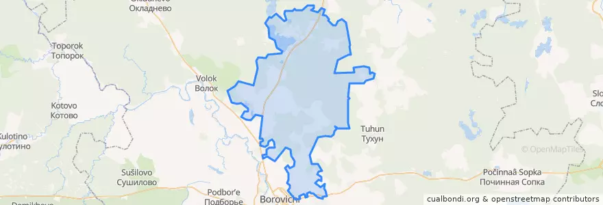 Mapa de ubicacion de Прогресское сельское поселение.