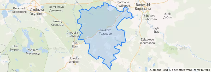 Mapa de ubicacion de Травковское сельское поселение.