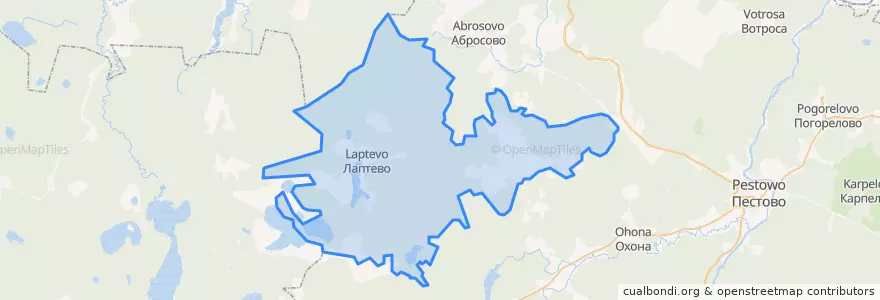 Mapa de ubicacion de Лаптевское сельское поселение.