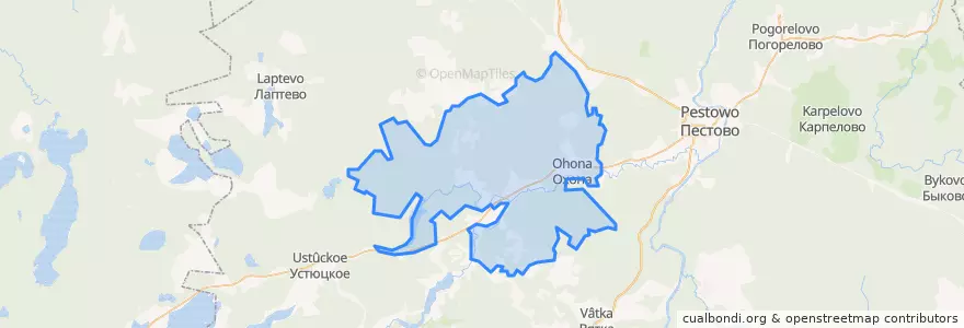 Mapa de ubicacion de Охонское сельское поселение.