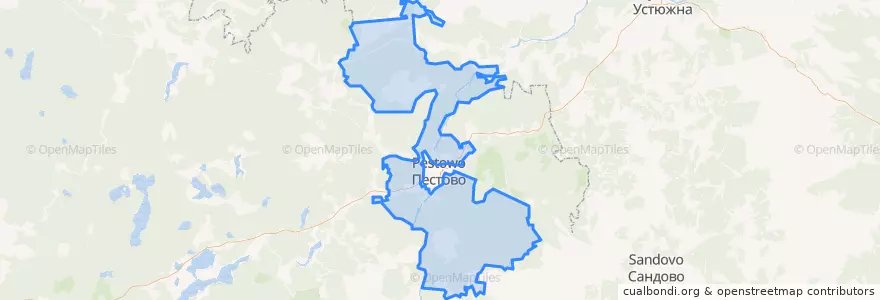 Mapa de ubicacion de Пестовское сельское поселение.