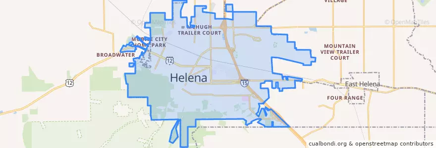 Mapa de ubicacion de Helena.