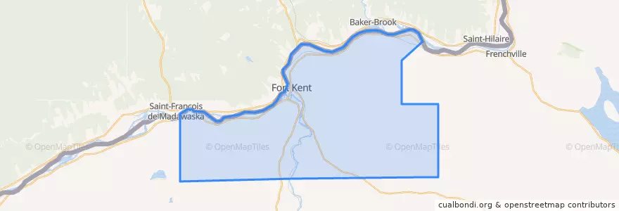 Mapa de ubicacion de Fort Kent Township.