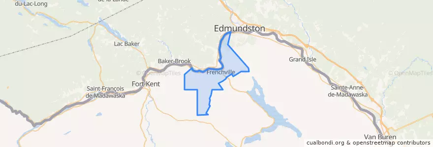 Mapa de ubicacion de Frenchville Township.