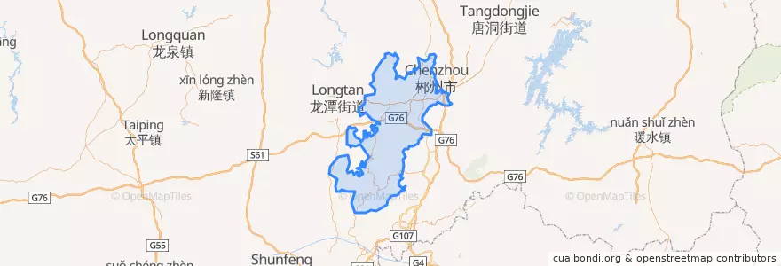 Mapa de ubicacion de 北湖区.