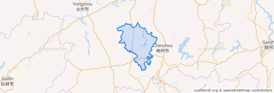 Mapa de ubicacion de 桂阳县.