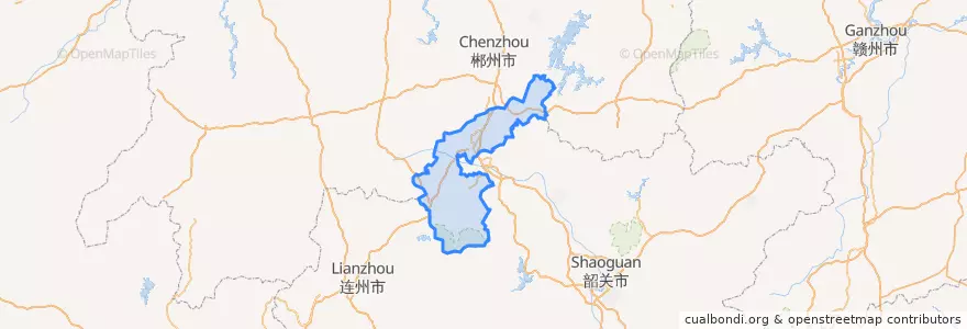Mapa de ubicacion de 宜章县.