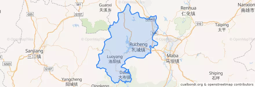 Mapa de ubicacion de 乳源瑶族自治县 (Ruyuan).