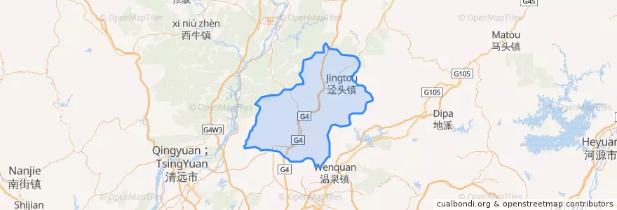 Mapa de ubicacion de 佛冈县.