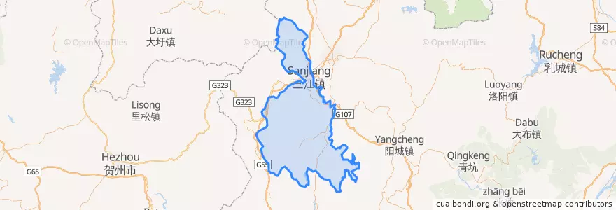 Mapa de ubicacion de 连南瑶族自治县 (Liannan).