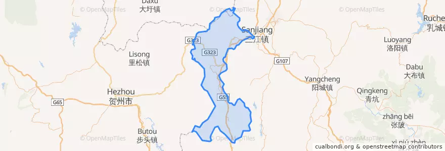 Mapa de ubicacion de 连山壮族瑶族自治县.