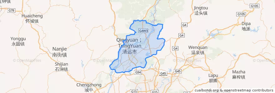Mapa de ubicacion de 清城区.