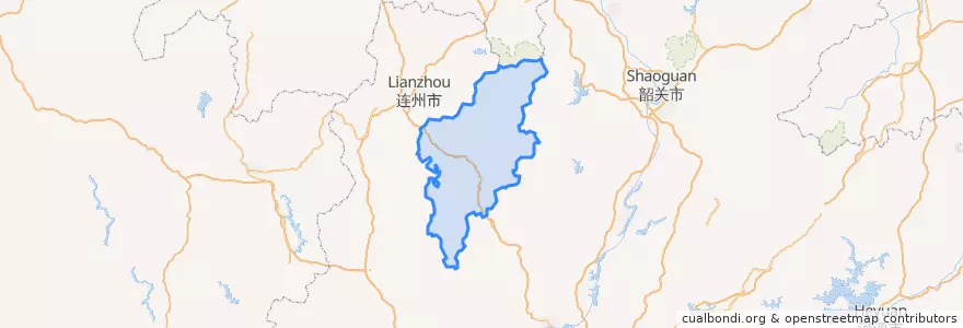Mapa de ubicacion de Yangshan County.