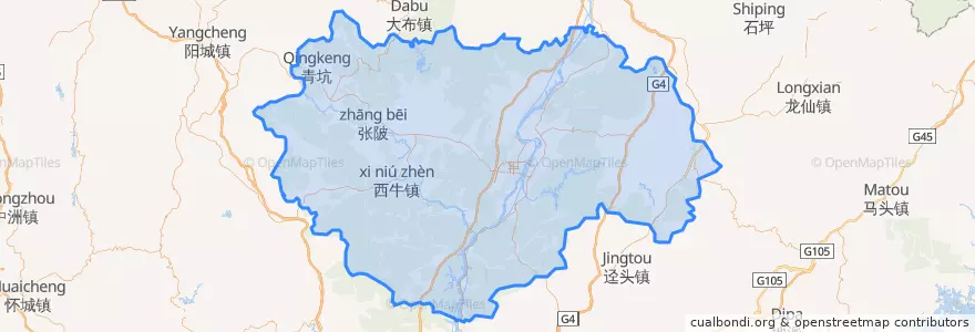 Mapa de ubicacion de 英德市 (Yingde).