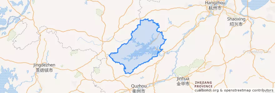 Mapa de ubicacion de Xian de Chun'an.