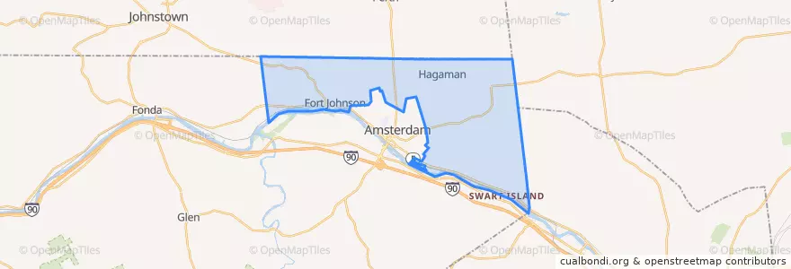 Mapa de ubicacion de Town of Amsterdam.