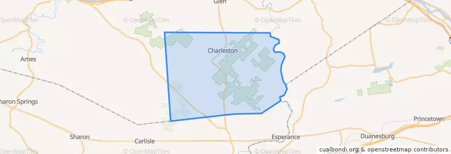 Mapa de ubicacion de Town of Charleston.