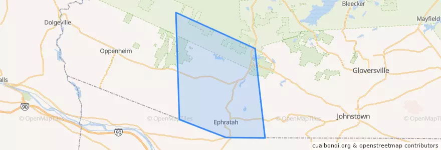 Mapa de ubicacion de Town of Ephratah.