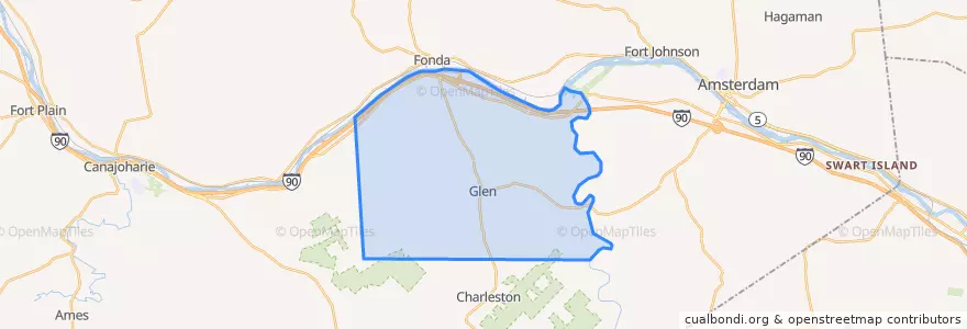 Mapa de ubicacion de Town of Glen.
