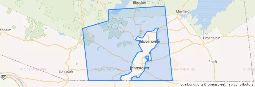 Mapa de ubicacion de Town of Johnstown.