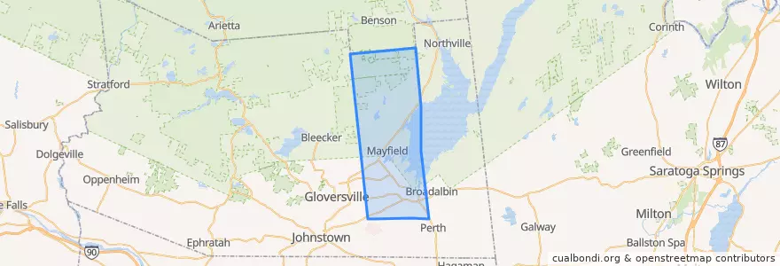 Mapa de ubicacion de Town of Mayfield.