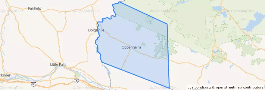 Mapa de ubicacion de Town of Oppenheim.