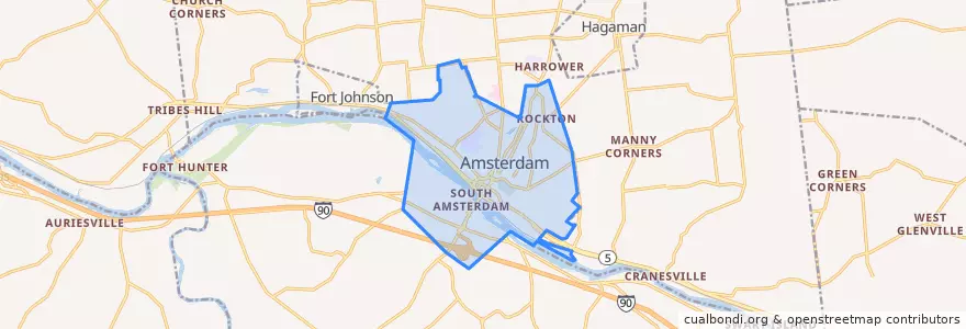 Mapa de ubicacion de City of Amsterdam.