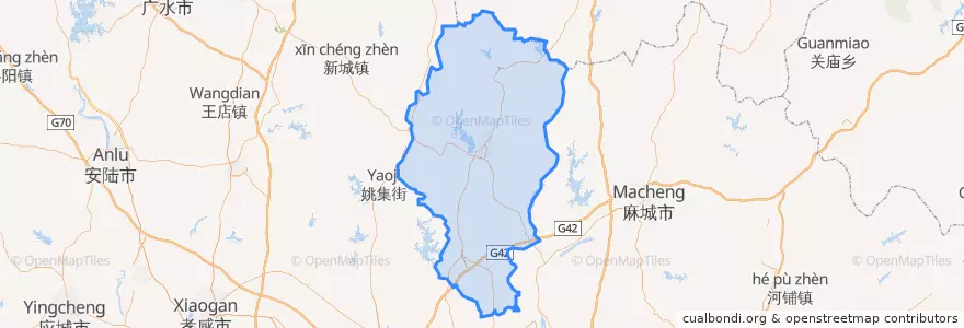 Mapa de ubicacion de Hong’an.