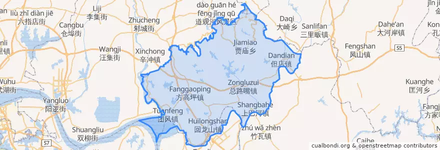 Mapa de ubicacion de 团风县.