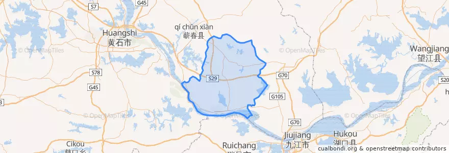 Mapa de ubicacion de Wuxue.