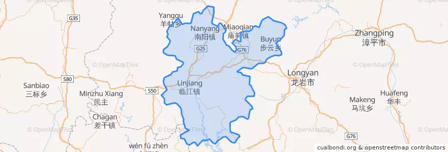 Mapa de ubicacion de Shanghang.