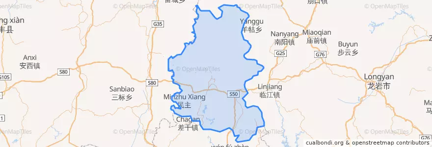 Mapa de ubicacion de Contea di Wuping.