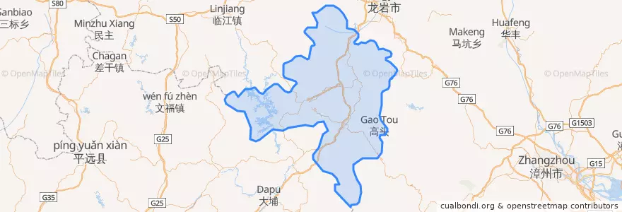 Mapa de ubicacion de Yongding.