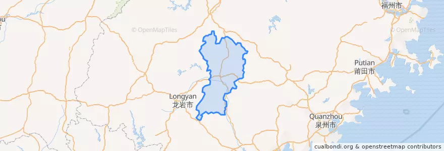 Mapa de ubicacion de Zhangping.
