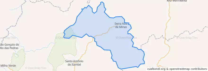 Mapa de ubicacion de Serra Azul de Minas.