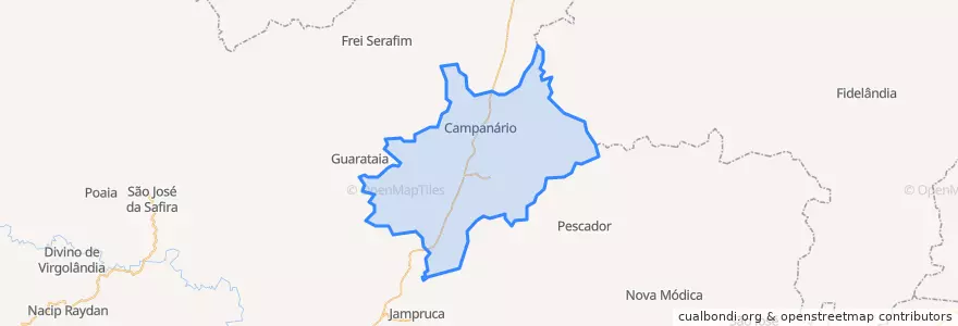 Mapa de ubicacion de Campanário.