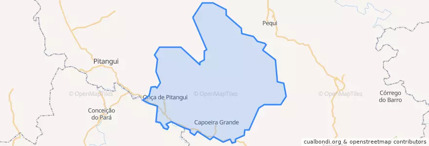 Mapa de ubicacion de Onça de Pitangui.